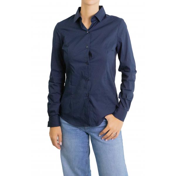 Camicia tinta unita avvitata in cotone 